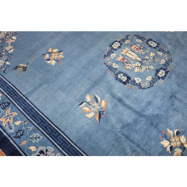 Textile Early 20th Century Zabihi Collection Chinese Peking Room Rug - 9'1" x 11'8" For Sale - Image 7 of 11