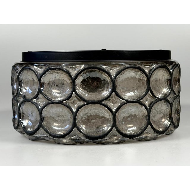 Metal Vintage Ceiling Lamp in Glass and Metal from Glashütte Limburg, 1960s For Sale - Image 7 of 18
