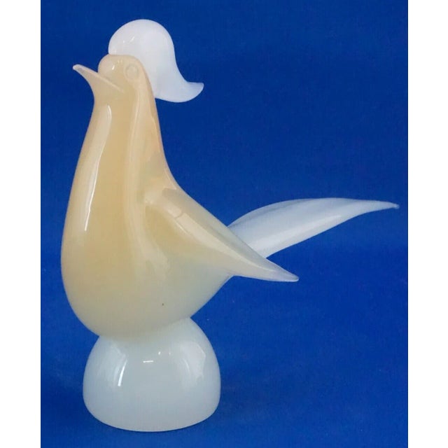 20th Century Blown Murano Opaline Glass Rooster Sculpture by Archimede Seguso, Italy For Sale - Image 4 of 18