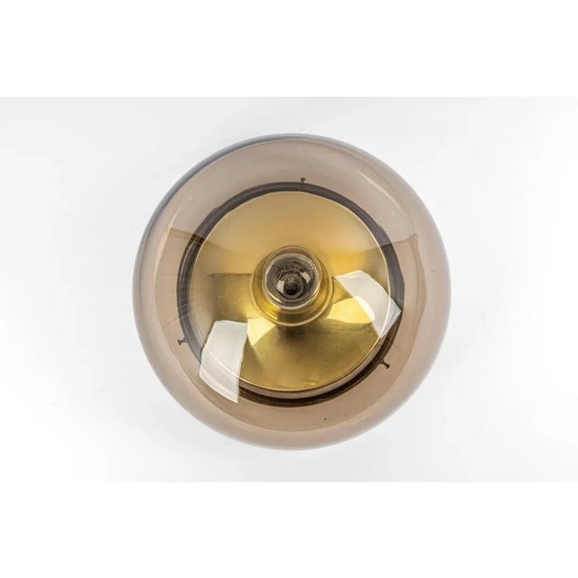 Mid-Century Smoked Glass Flushmount attributed to Limburg, Germany, 1970s For Sale - Image 6 of 11