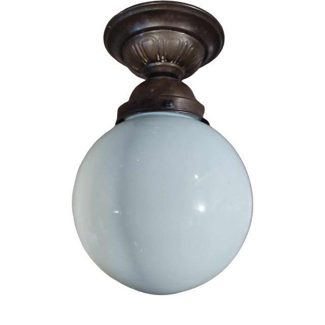 Art Deco Brass Ceiling Lamp, 1920s For Sale