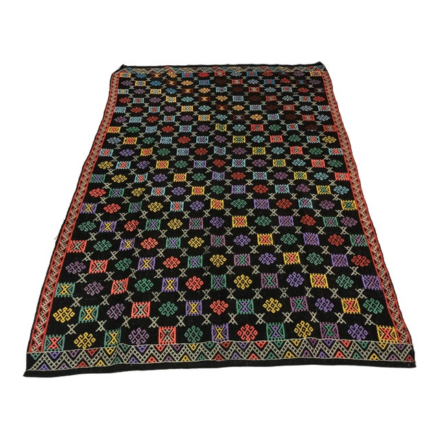 Turkish Handmade Naturel Kilim Rug - 4′11″ × 7′9″ For Sale