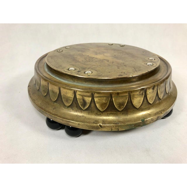 Goldenrod Art Nouveau Brass Floor Plant Stand, 1910s For Sale - Image 8 of 12