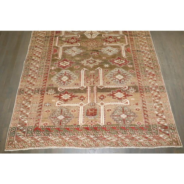 Early 20th Century Camel Caucasian Shirvan Rare Gallery Rug - 5'1" x 14'5" For Sale In New York - Image 6 of 8