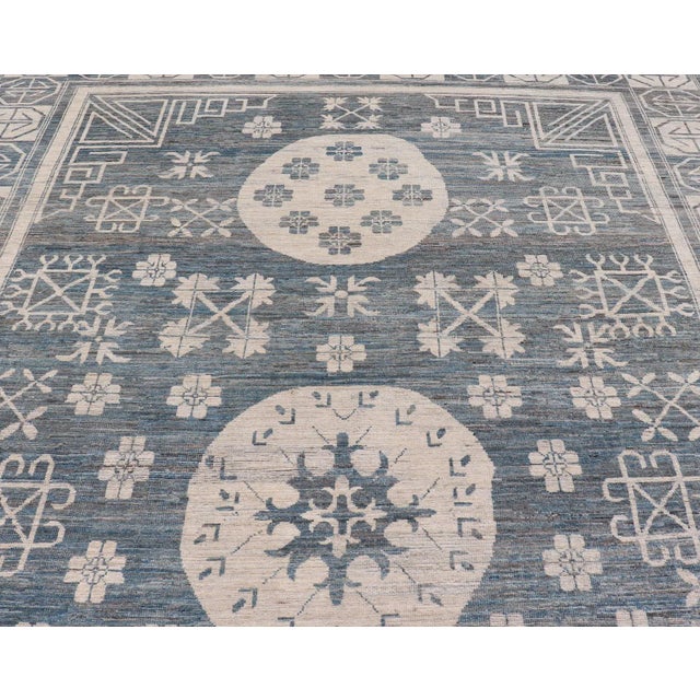 Modern Modern Khotan Rug With Circular Medallions by Keivan Woven Arts 10'6 X 16'3 For Sale - Image 3 of 11