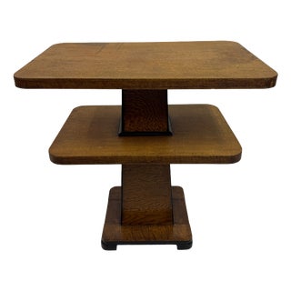 Art Deco Two-Tier Console Table in Oak, 1930s For Sale