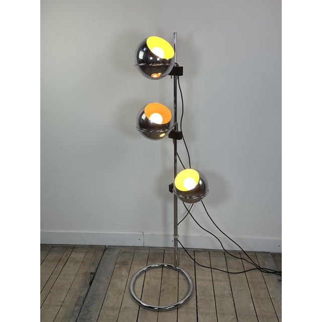 Vintage Space Age Eyeball Floor Lamp with 3 Chrome Globes, 1970s For Sale - Image 15 of 15
