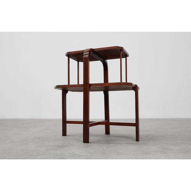 Art Deco Two-Tier Side Table in Wood, 1920 For Sale - Image 6 of 12