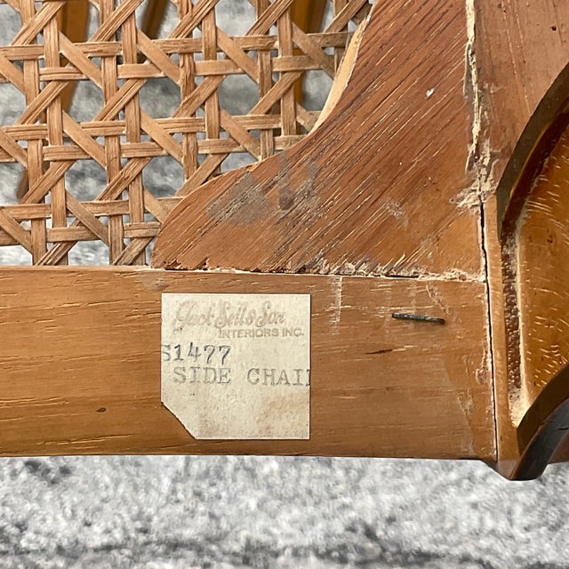 Vintage Boho Scroll Back Cane Dining Chairs - Set of Four For Sale In West Palm - Image 6 of 8