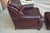 American Hancock & Moore Burgundy / Wine Leather Club Arm Chair & Ottoman With Nailhead Trim For Sale - Image 3 of 14