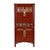 Wood Ornately Carved Asian Modern Red Lacquer Gilt Gold Tv Cabinet Bar With Brass Hardware For Sale - Image 7 of 14