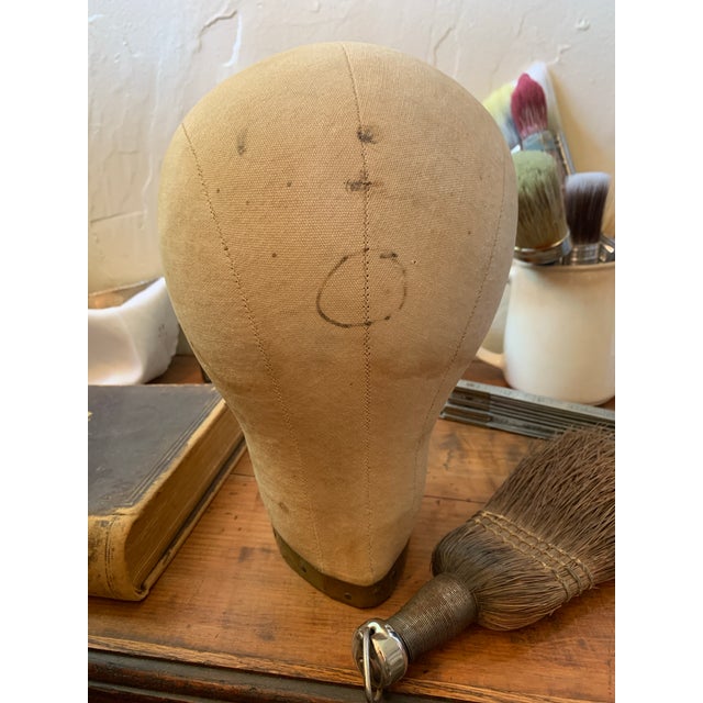 Vintage Mannequin Head Canvas Millinery Hat Shop Display For Sale - Image 10 of 10