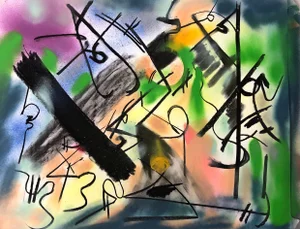 “Partial Field” an Abstract Original Drawing by Erik Sulander 28x22
