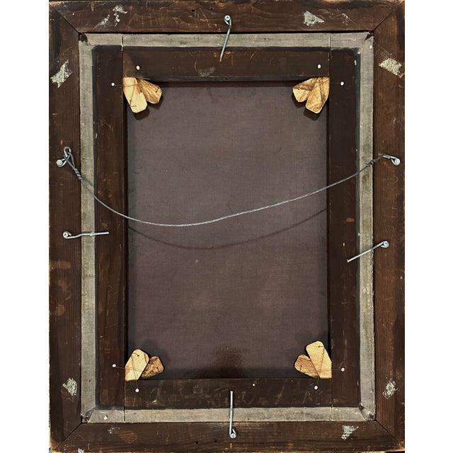 Black Antique 19th Century Victorian Portrait of Woman in Floral Lace Bonnet, Framed (Oil on Canvas) For Sale - Image 8 of 11