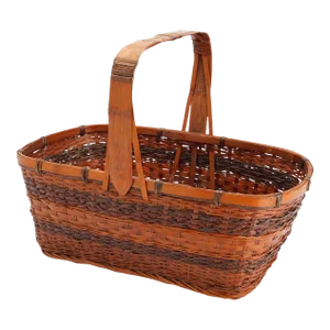 Intricately Woven Japanese Art Basket, 1900-50