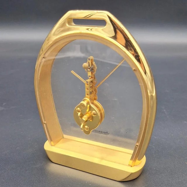 1970s Mid-Century Skeleton Table Clock from Jaeger-Lecoultre, 1970s For Sale - Image 5 of 6