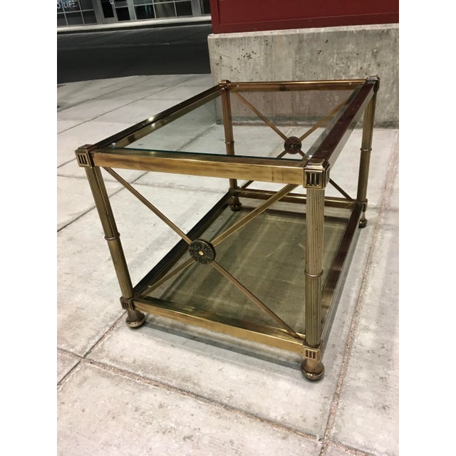 Mastercraft Aged Brass End Table From Mastercraft For Sale - Image 4 of 13