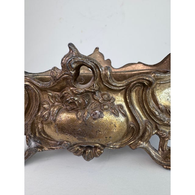 Baroque Brass Tone Jardiniere For Sale - Image 3 of 9