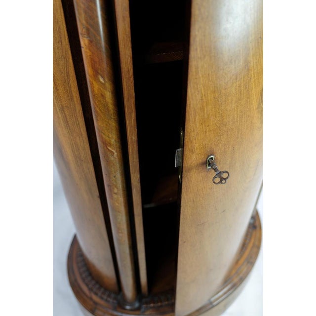 Oval Mahogany Pedestal Cabinet with Carvings, 1820s For Sale - Image 10 of 11