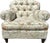 Custom Tufted Scalamandre Light Blue Floral Lounge Chair and Ottoman For Sale - Image 13 of 18