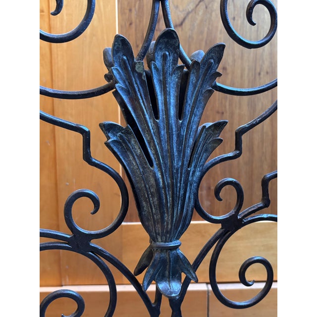 Vintage Wrought Iron Two Part Screen, Maitland Smith. For Sale - Image 10 of 11