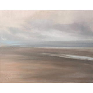 Marine Mist by Leigh Ann Van Fossan | Oil on canvas of a serene beach landscape with mist. For Sale