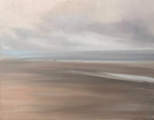 Marine Mist by Leigh Ann Van Fossan | Oil on canvas of a serene beach landscape with mist.