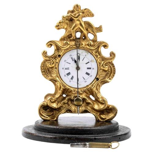 Table Clock with Glass Dome, 19th Century For Sale - Image 5 of 5
