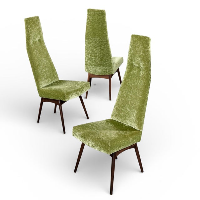 6 Green High Back 2051 C Dining Chairs by Adrian Pearsall for Craft Associates For Sale - Image 11 of 18
