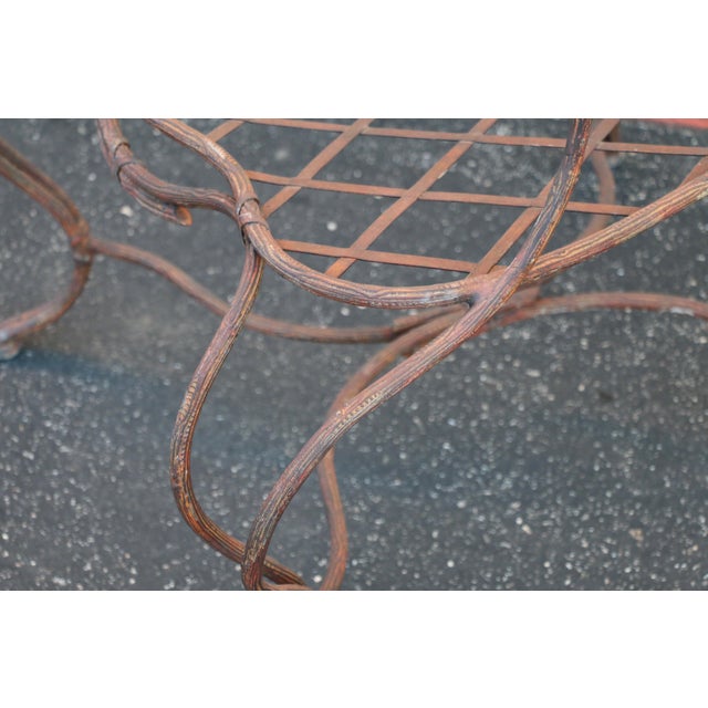 Vintage Set of Four Gregorius Pineo Faux Bois Twig Iron Outdoor Dining Armchairs — Los Angeles, Ca For Sale - Image 17 of 18