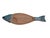 Farmhouse Vintage Salmon Serving Trencher Board Wood Cast Aluminum Head and Tail Winsome Wood For Sale - Image 3 of 11