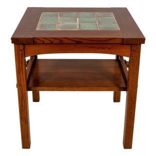 Stickley Mission Oak Tile-Top End Table For Sale