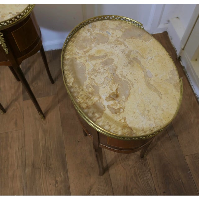 Brown French Oval Side Tables, 1920s, Set of 2 For Sale - Image 8 of 8