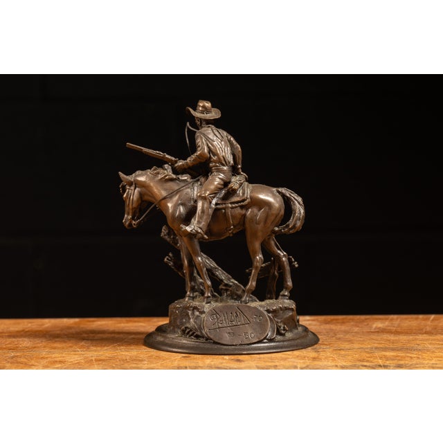 1970 John Polland “Wanted” Limited-Edition Solid Bronze Western Sculpture For Sale - Image 4 of 8