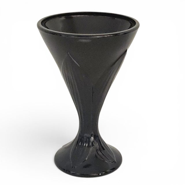 Mid 20th Century La Rochère Fidji Black Amethyst Pressed Glass Goblets, Set of Eight For Sale In San Francisco - Image 6 of 15
