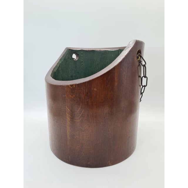 Vintage Wooden Container with Chain, 1960s For Sale - Image 11 of 11
