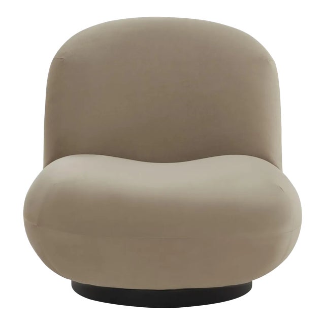 Stevie Velvet Accent Chair - Light Brown/Black For Sale