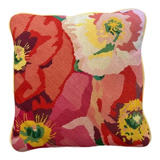 Mid Century Needlepoint Pillow For Sale