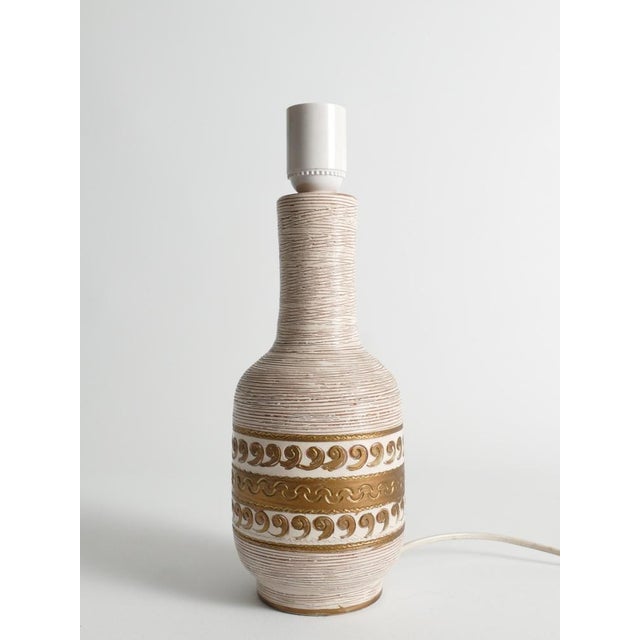 White and Gold Ceramic Table Lamp by Fratelli Fanciulacci, 1970s For Sale - Image 17 of 18
