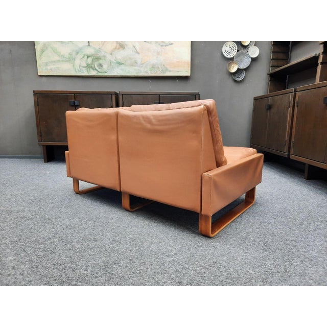 Brown Model Conseta Two-Seater Leather Sofa by Wilhelm Möller for Cor, 1960s For Sale - Image 8 of 14