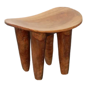 Vintage African Senufo Wood Carved Stool Table