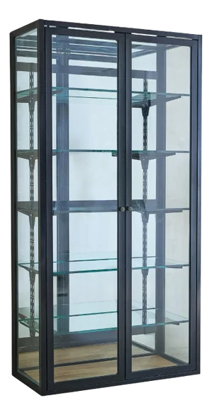 German Black Metal Display Cabinet by Bohnacker, 1950s