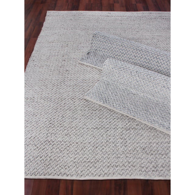Witten Flatweave Polyester/Cotton Dark Gray Rug-10'x14" For Sale - Image 9 of 10