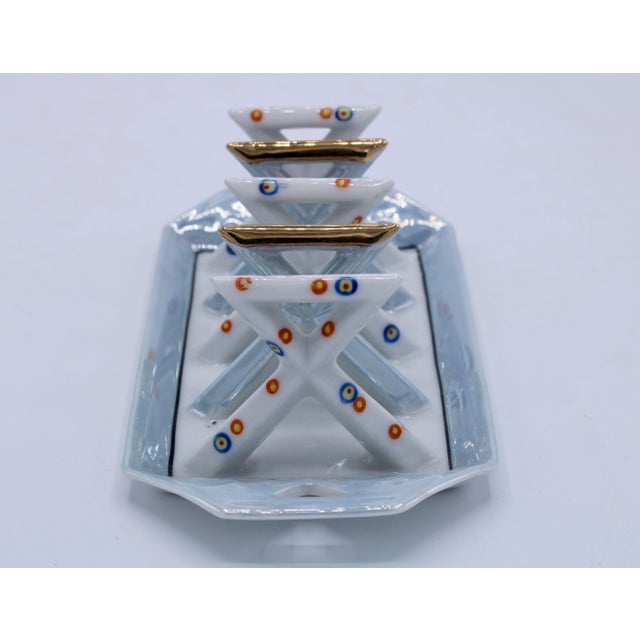 Vintage Art Deco Ceramic Toast Rack / Letter Holder For Sale - Image 9 of 10