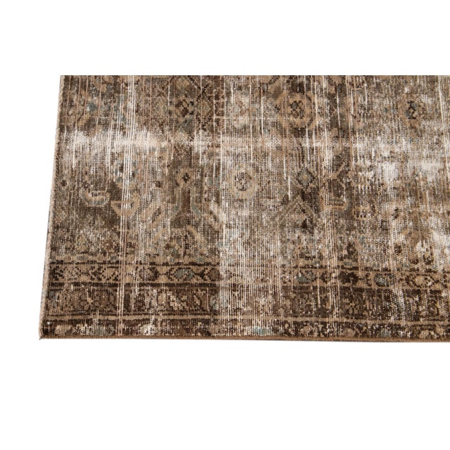 Early 20th Century Vintage Distressed Square Wool Rug For Sale - Image 4 of 7