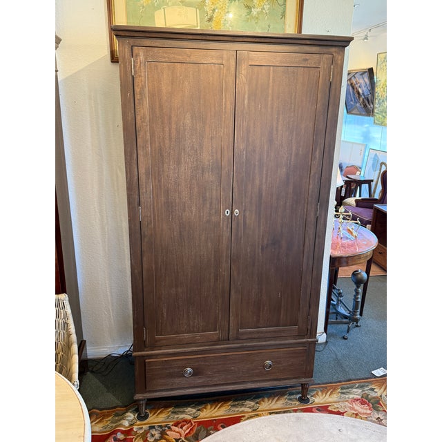 Restoration Hardware Restoration Hardware Maison Armoire, Antiqued Coffee For Sale - Image 4 of 12