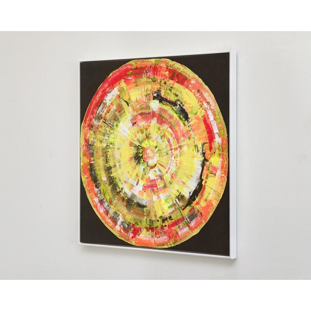 Blue Colored and Blue Circles, Set of 2, Contemporary Paintings on Canvas, Framed For Sale - Image 8 of 9