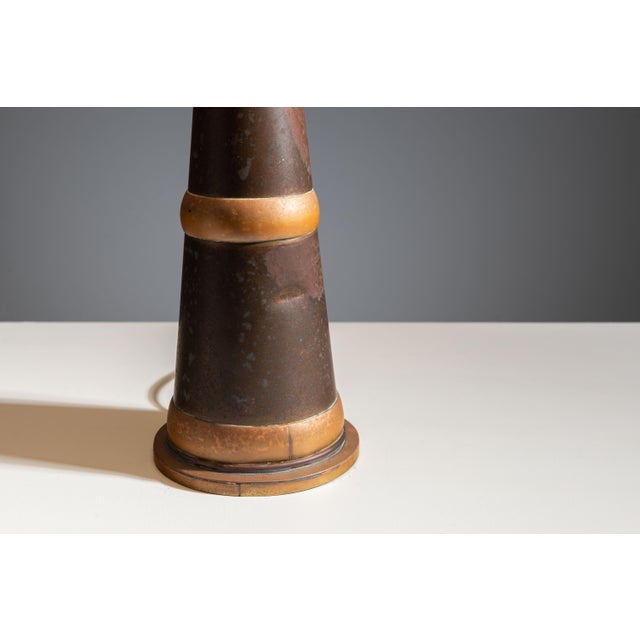 Scandinavian Tapered Copper and Brass Table Lamp, 1960s For Sale - Image 13 of 15