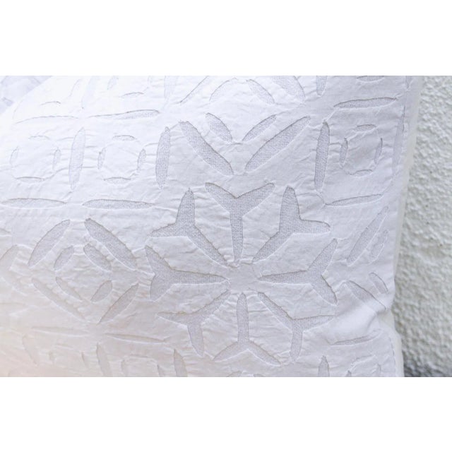 1990s Ivory Veil Lumbar Applique Pillow Cover For Sale - Image 5 of 9