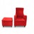 Wood Set of Senta Armchair and Ottoman in Red Velvet by Gerard van den Berg for Wittmann For Sale - Image 7 of 18